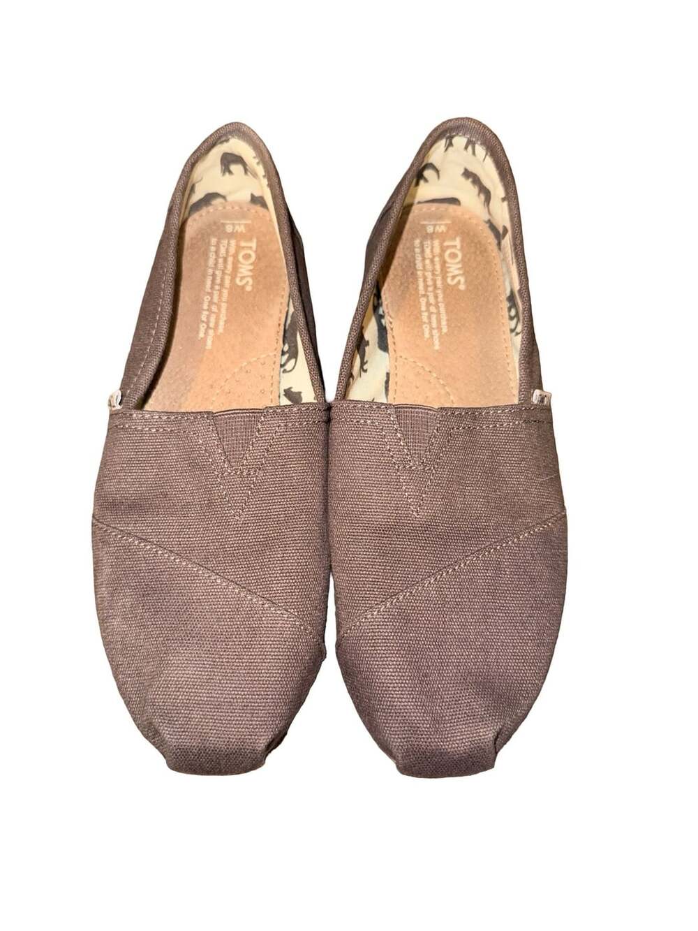 TOMS Alpargata Slip-On Shoes Ash Grey Canvas Women's Size 8